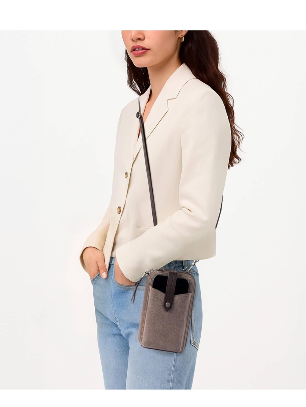 Suede Crossbody wallet bag